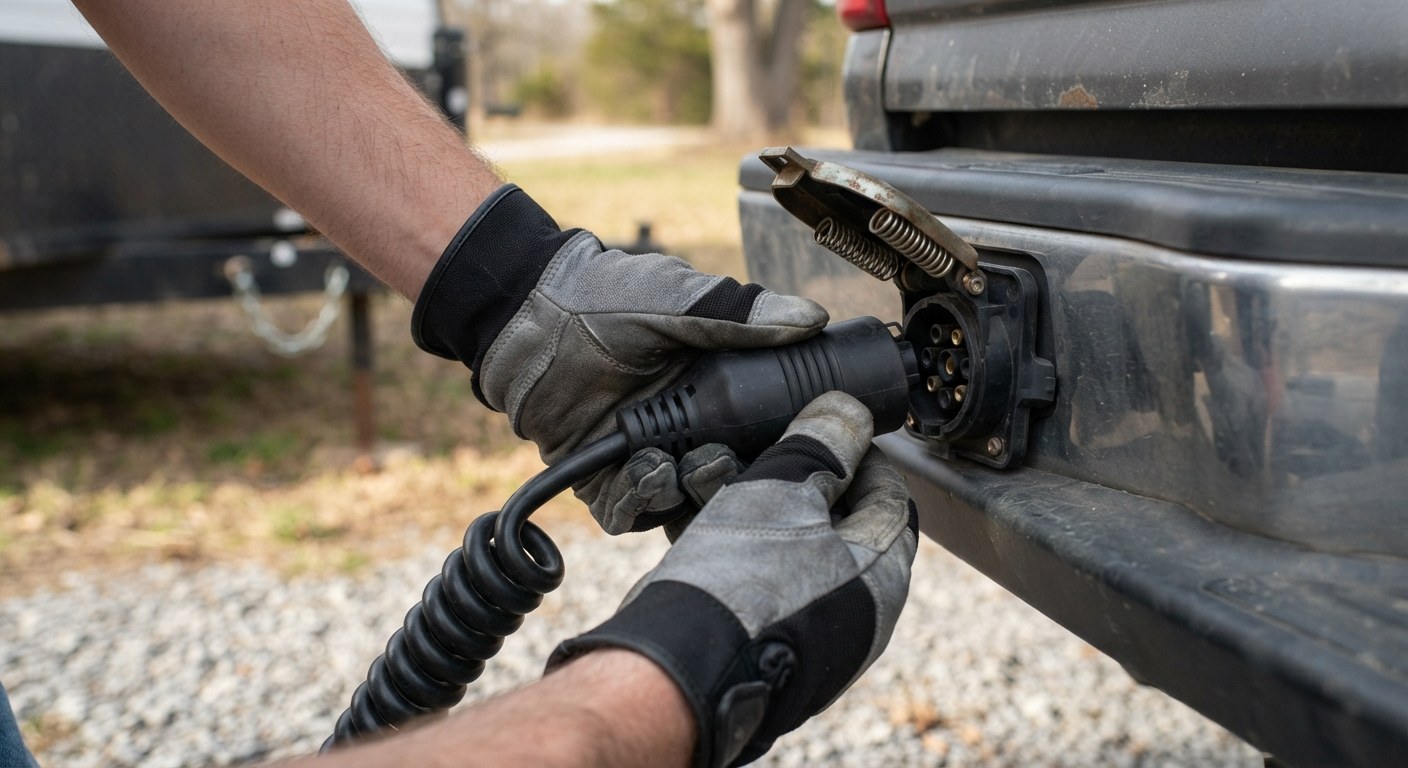 A driver completing an inspection